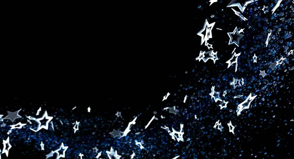 Parlak parçacıklar ve karanlık uzay ile soyut yıldız arkaplan çizimi