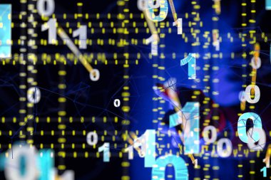 Küresel ağ Engelleme zinciri. Üç boyutlu illüstrasyon. Sinirsel ağlar ve