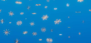 Soyut Kış Kar Taneleri Mavi Arkaplan