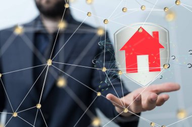 Ev. data Büyük veri görselleştirme arka planı. Soyut teknoloji