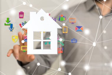 Ev. data Büyük veri görselleştirme arka planı. Soyut teknoloji