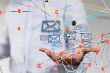 posta iletişim desteği konsept servisi - 3d