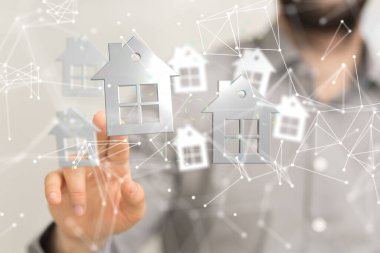 - Sinirsel ağ 3 boyutlu illüstrasyon. Büyük veri ve siber güvenlik