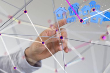 Ev verileri. Parçacıkları ve dijital verileri olan dijital siber uzay