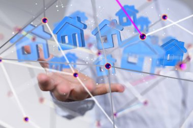 Ev verileri. Parçacıkları ve dijital verileri olan dijital siber uzay