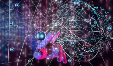 Konferans Dijital Ağ ve Veri Konsepti 3D