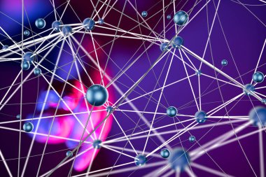 Konferans Dijital Ağ ve Veri Konsepti 3D