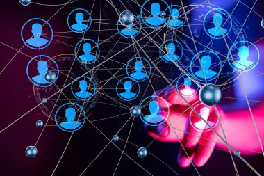 Soyut teknoloji grubu ve veri 3d