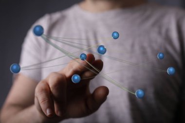 Dijital ağ bağlantısı, fütüristik teknoloji kavramı.