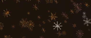 Karanlık Arkaplan Temasına Karşı Soyut Kar Taneleri