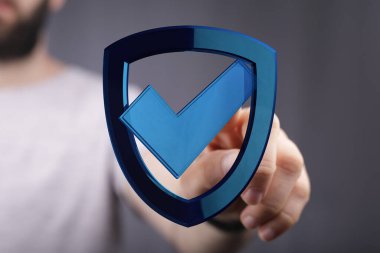 İşaretli dijital kalkan, koruma kavramının sembolü