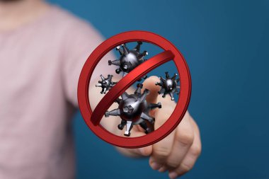 Coronavirus kavramı: Virüslü bir yasaklama tabelasına el sürmek