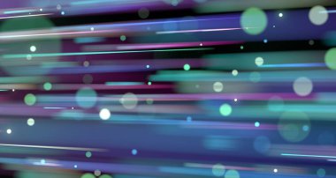 Soyut Arkaplan: Renkli Işık Çizgileri ve Bokeh