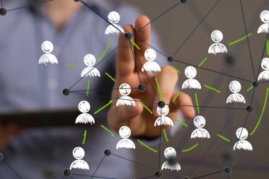 Konferans Dijital Ağ ve Veri Konsepti 3D