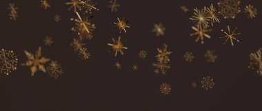Noel Tatili için Altın Kar Tanesi Arkaplanı Kutlaması