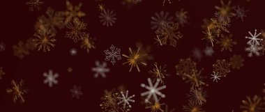 Kış temaları için koyu kırmızı arkaplanda soyut kar tanesi deseni