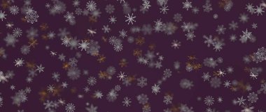 Kış Tasarımları İçin Derin Mor Arkaplan Üzerine Soyut Kar Tanesi Deseni