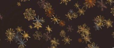 Kış mevsimi için Karanlık Arkaplanda Soyut Kar Tanesi Deseni