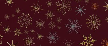 Burgonya Kış Tatilleri İçin Zarif Kar Tanesi Şablonu