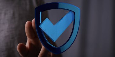 Dijital veri koruması, güvenli çevrimiçi erişim konsepti, teknoloji kalkanı