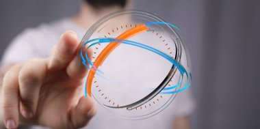 Dijital Teknoloji Modern Görsellerle Etkileşim Konsepti