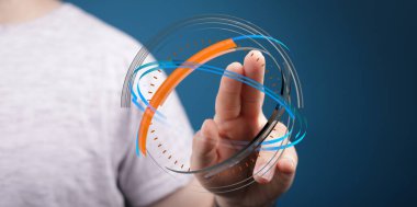 Dijital Teknoloji El Dokunuşu Gelecek Tasarım Arayüzü