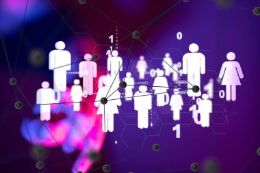 Soyut teknoloji grubu ve veri 3d