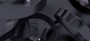 Soyut Koyu Metal Halkalar Arkaplanı