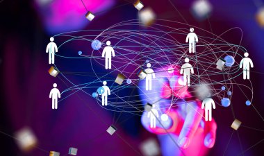 Soyut teknoloji grubu ve veri 3d