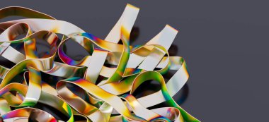 Soyut yanardöner kurdeleler dönen sanat eserleri