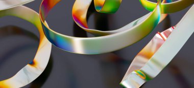 Soyut yanardöner kurdeleler girdap dizaynı