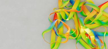 Soyut Gökkuşağı Kurdeleleri: Renkli Girdaplar ve Eğriler