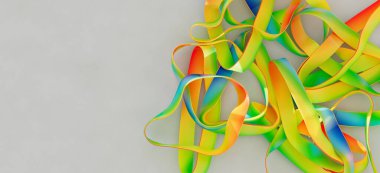 Soyut Gökkuşağı Kurdeleleri: Renkli Birleştirilmiş Tasarım