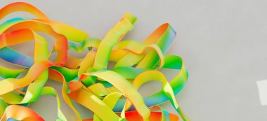 Soyut Gökkuşağı Kurdeleleri: Renkli Girdaplar ve Eğriler