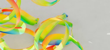 Soyut Renkli Kurdeleler Dinamik Akıyor