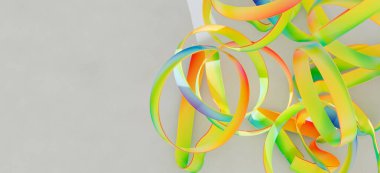 Soyut Gökkuşağı Kurdeleleri Girdap Tasarımı