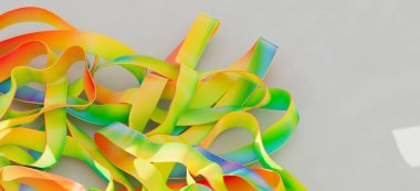 Soyut Gökkuşağı Kurdeleleri: Renkli Girdaplar ve Eğriler