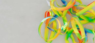 Soyut Gökkuşağı Kurdeleleri: Renkli Girdap ve Döngü