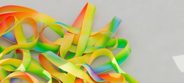 Soyut Gökkuşağı Kurdeleleri: Renkli Girdaplar ve Eğriler