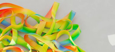 Soyut Gökkuşağı Kurdeleleri: Renkli, Parlak ve Canlı