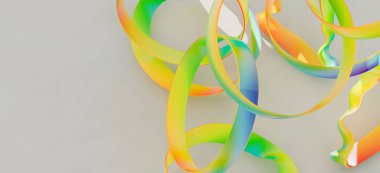 Soyut Renkli Kurdeleler Girdap Tasarımı