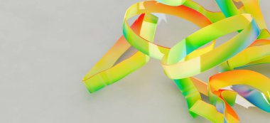 Soyut Gökkuşağı Kurdeleleri: Renkli 3B Tasarım