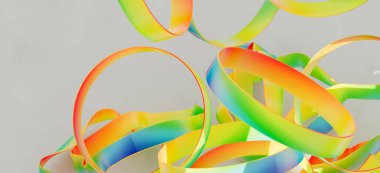 Soyut Gökkuşağı Kurdeleleri: Renkli Girdap ve Döngü