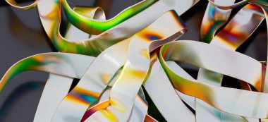 Soyut yanardöner kurdeleler, üç boyutlu renkler