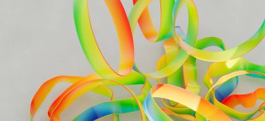 Soyut Gökkuşağı Kurdeleleri: Renkli Girdaplar ve Eğriler