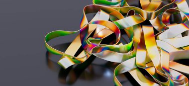 Soyut yanardöner kurdeleler birbirine karışmış tasarım