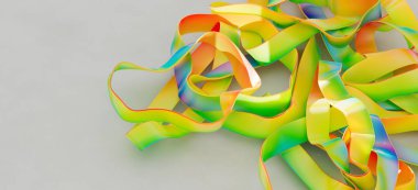 Soyut Renkli Kurdeleler: Modern Sanat Arkaplanı