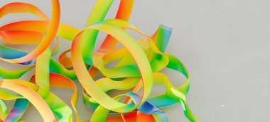 Soyut Renkli Kurdele Tasarımı