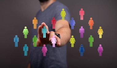 İnsan kalabalıktan seçer, sosyal bağlantılar konsepti