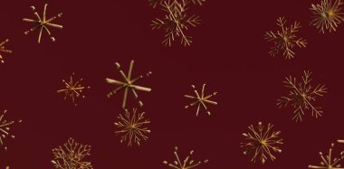 Altın Noel Kar Tanesi Arkaplanı Süslemeleri